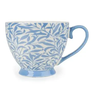 Jeff Banks Footed Mug – Leafy Trellis Blue