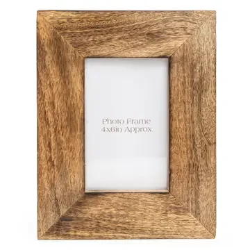 Dark Brown Wedge Photo Frame Mango Wood 4x6"