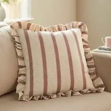 Ruffle Cushion Clay/Pink Cushion Cover