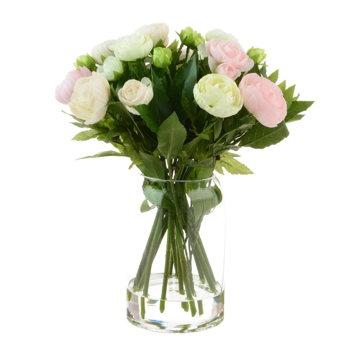 Pretty Pink & Cream Ranunculus Faux Floral Arrangement Floralsilk.