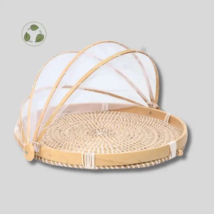 Sintra Seagrass Tray with Food Cover - Natural