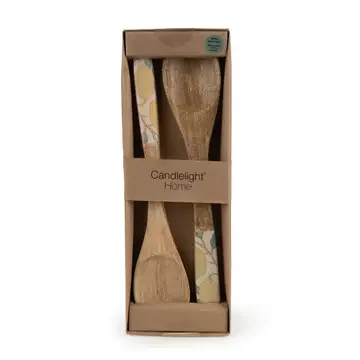 Set of 2 Mango Wood Fork and Spoon
