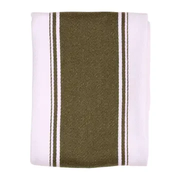 Love Colour Striped Tea Towel, Olive Green