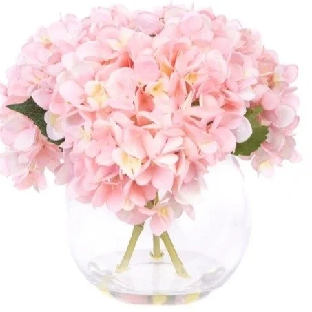 Timeless Hydrangea Glass Globe Arrangement FloralSilk