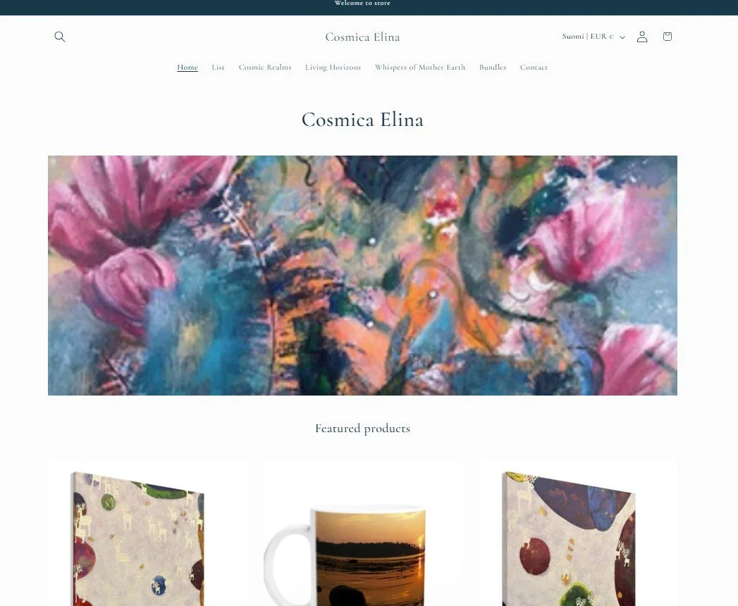 a picture of my new Cosmica Elina shop