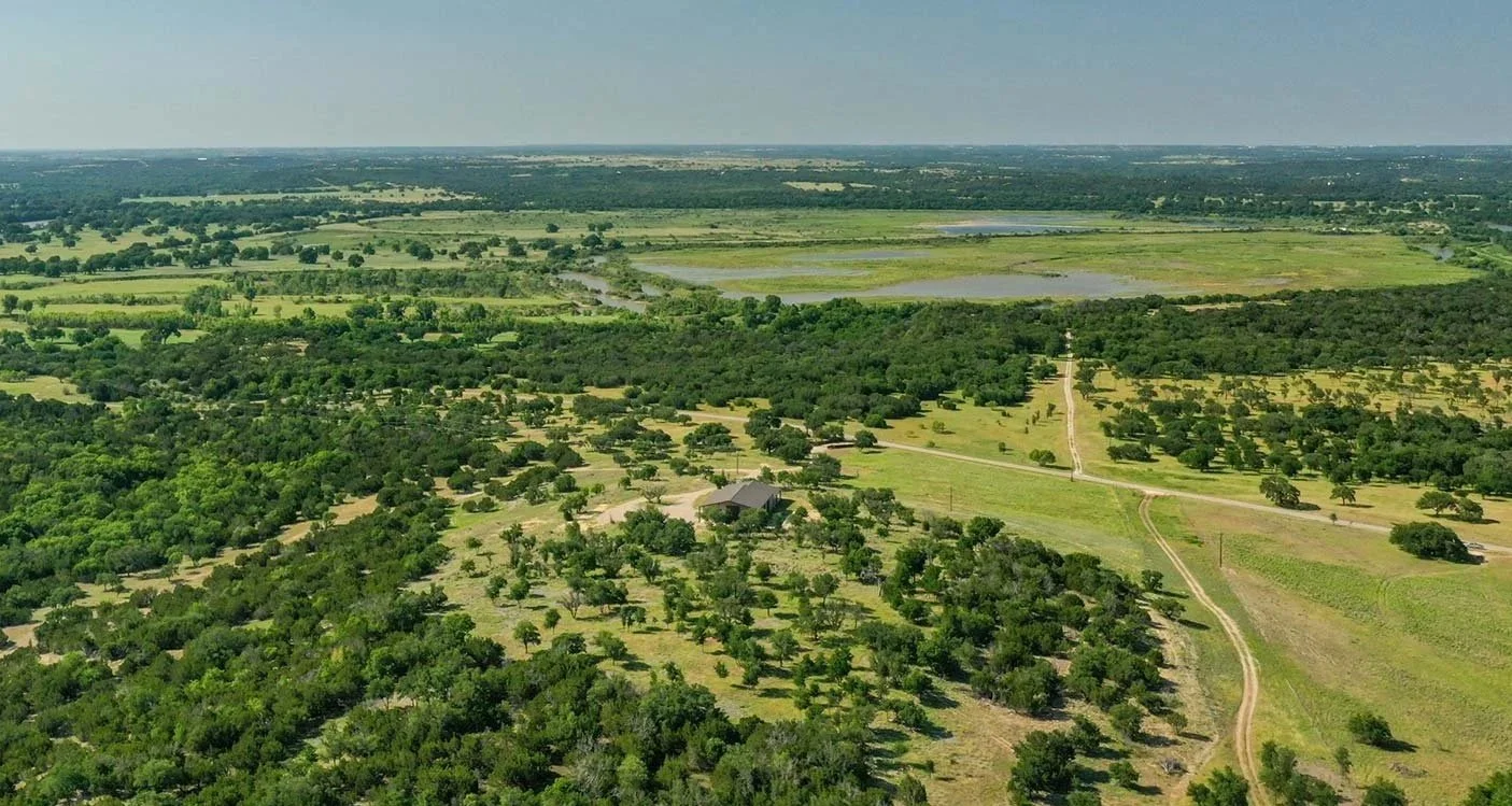 Aerial view of Timberview Preserve community showing 2 acre lots in Parker County Texas
