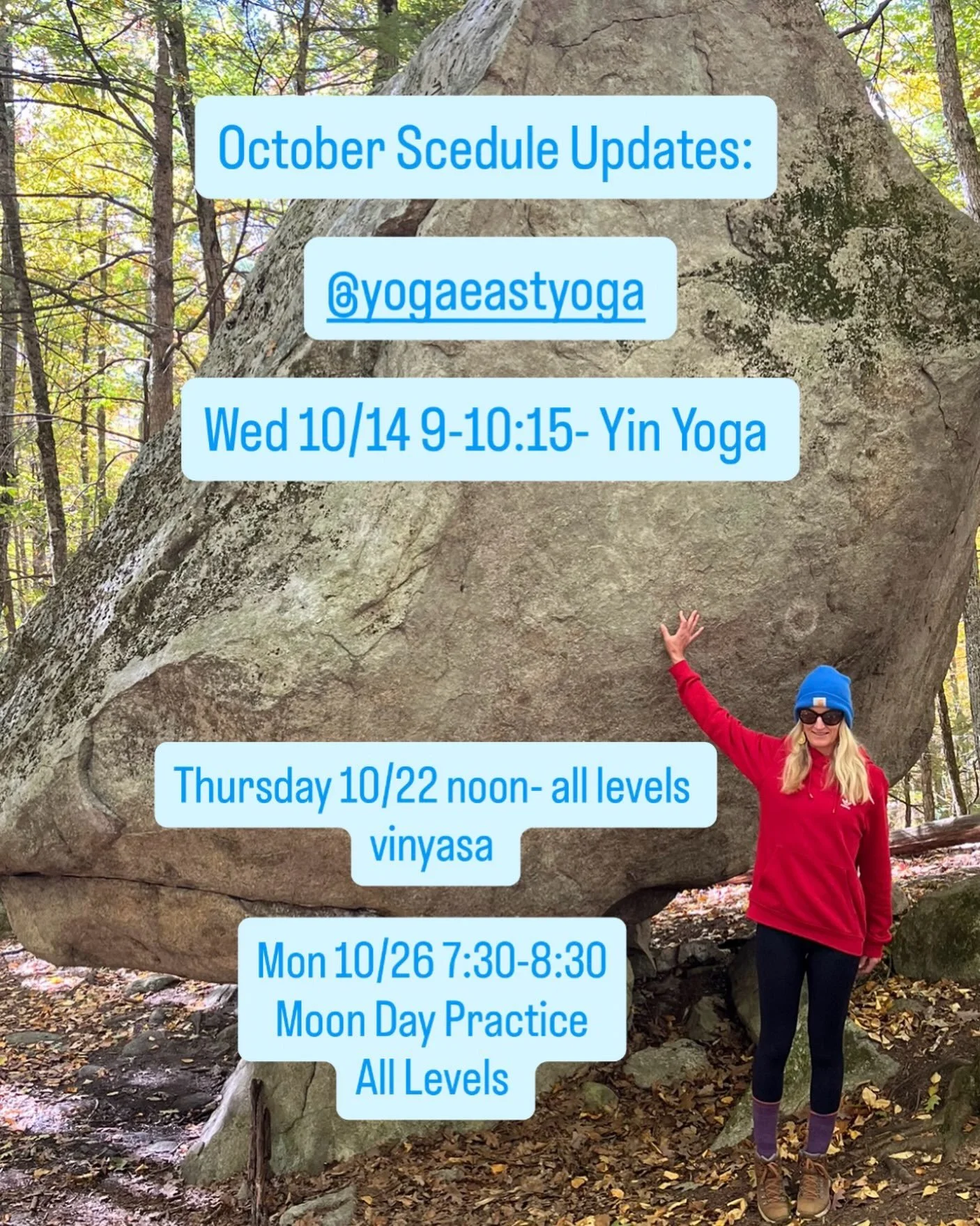 A couple of classes added for October at Yoga East in Kittery. All classes are suitable for all levels. 

Hope to see you soon!

Laurabreenbrogan.com

#maineyoga #yogasutraofmaine #yogaeastyoga #yogasutra #kitterymaine
