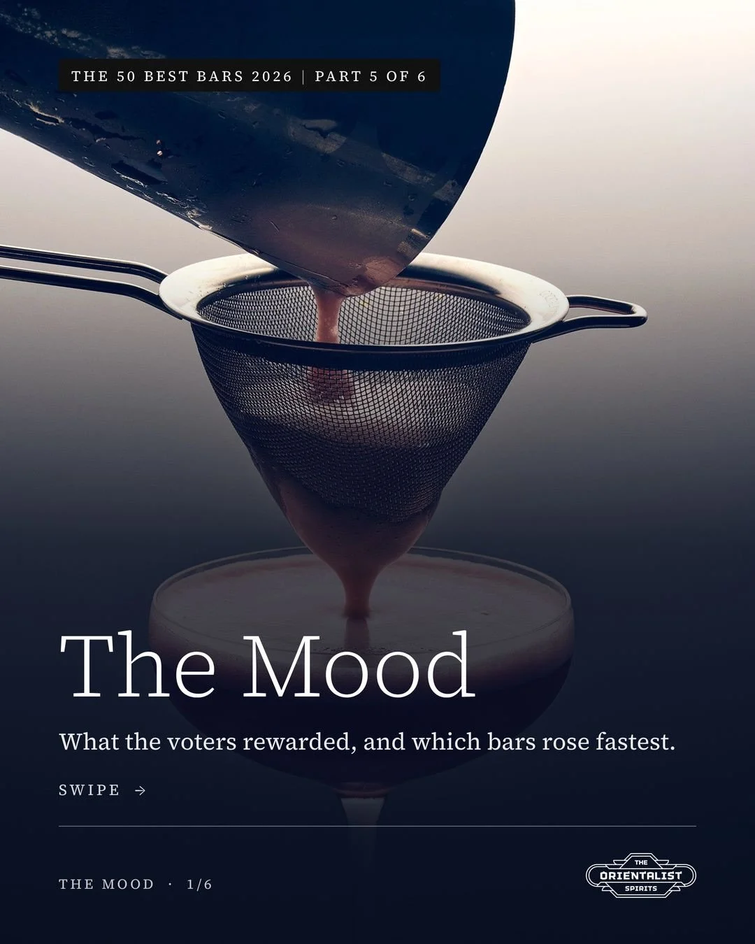 The 50 Best Bars 2026, read closely. Part 5 of 6: The Mood.

Hospitality is beating theatre. This year&rsquo;s climbers are neighbourhood bars, aperitivo bars, dive bars and listening rooms.

Dry Wave Cocktail Studio in Bangkok and Bar Carmen in Mede