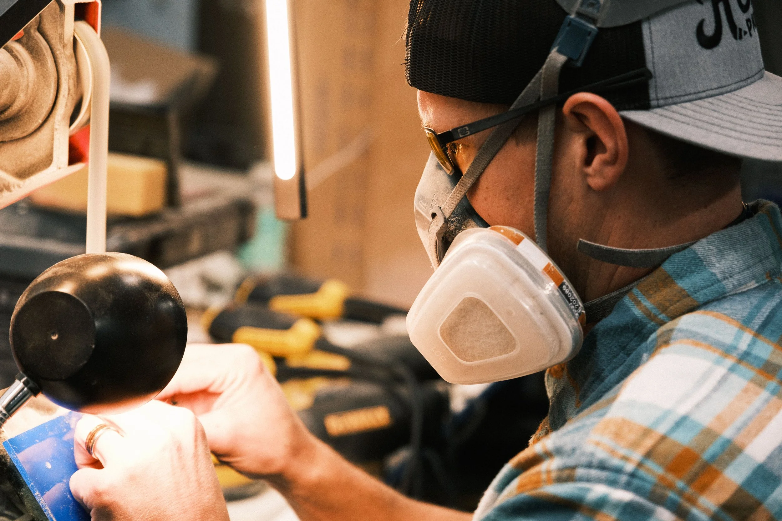  Rick takes his time to really refine the edges of the pick.  