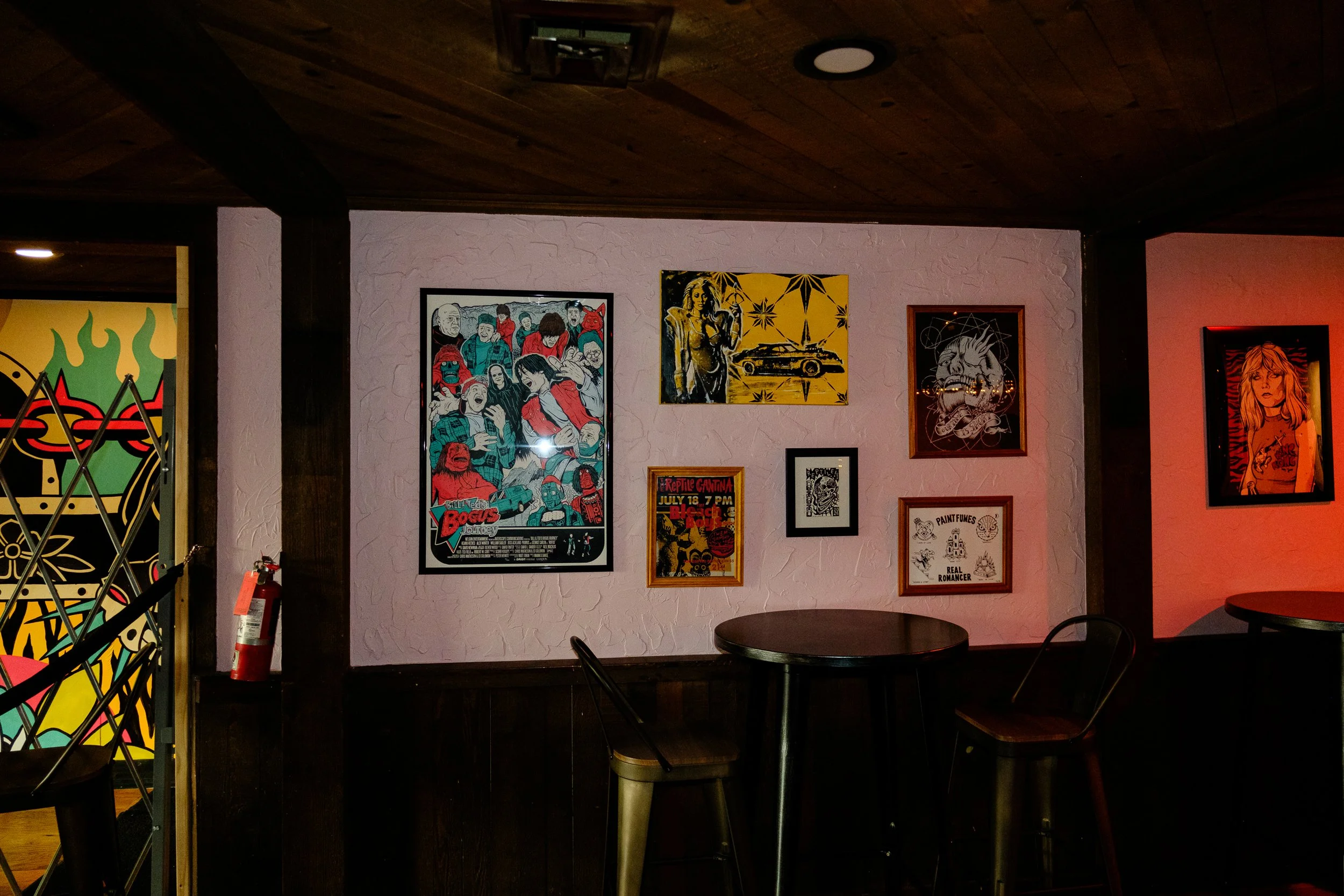   Various posters and decor upstairs.  