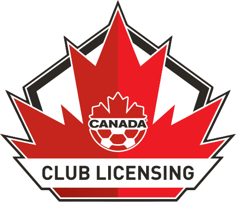 Canada Club Licensing logo featuring a stylized red maple leaf with a soccer ball and the words 'Canada' and 'Club Licensing'.