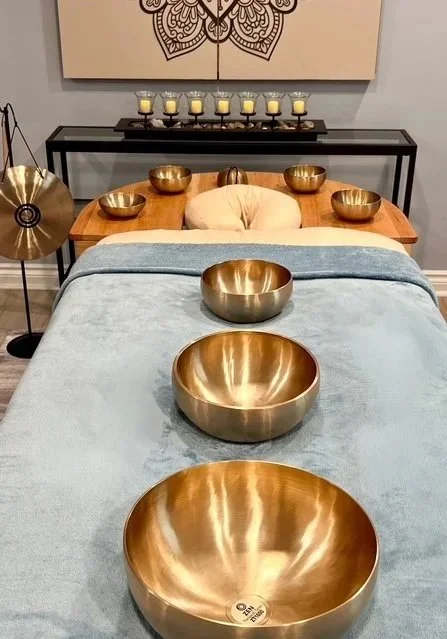 Vibrational sound bowl therapy relaxation therapy Brighton MI