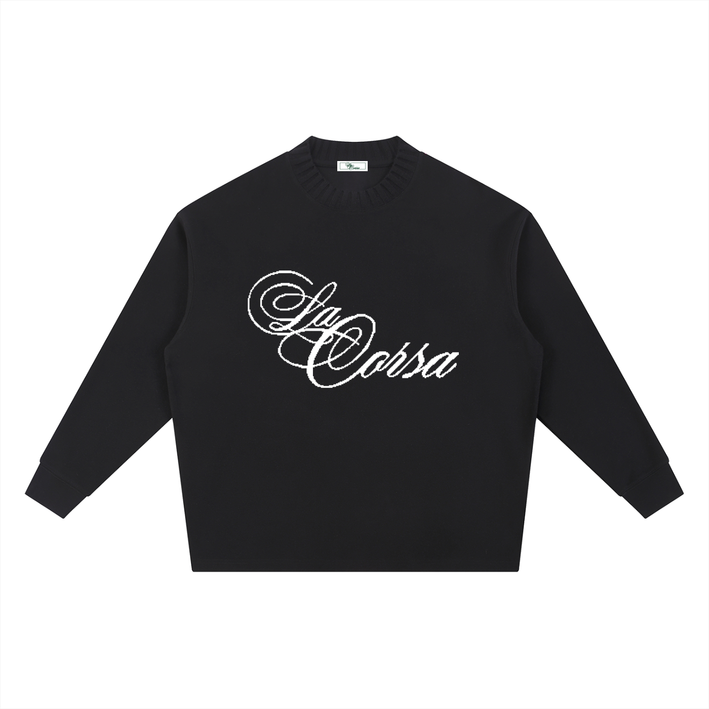 Knit Collar Pullover (Black) 003