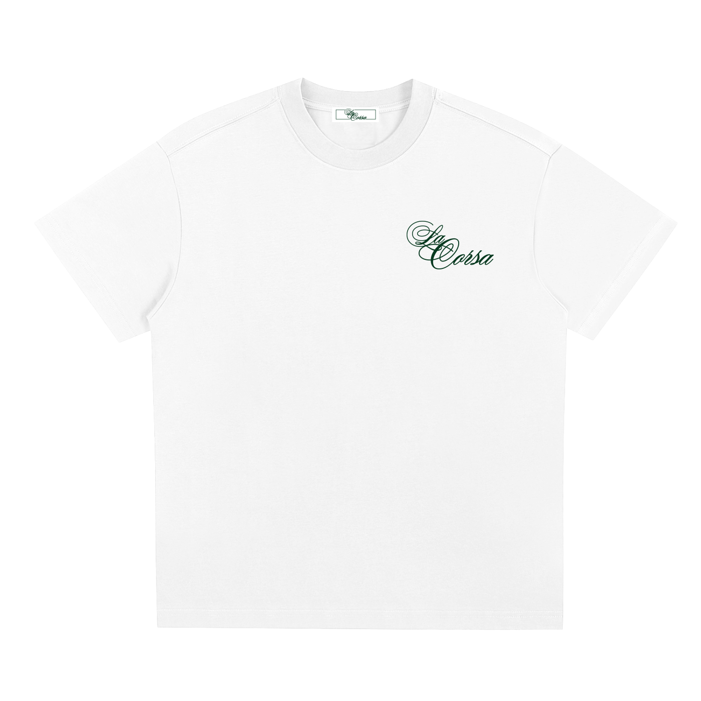 Green Script Text Tee 003