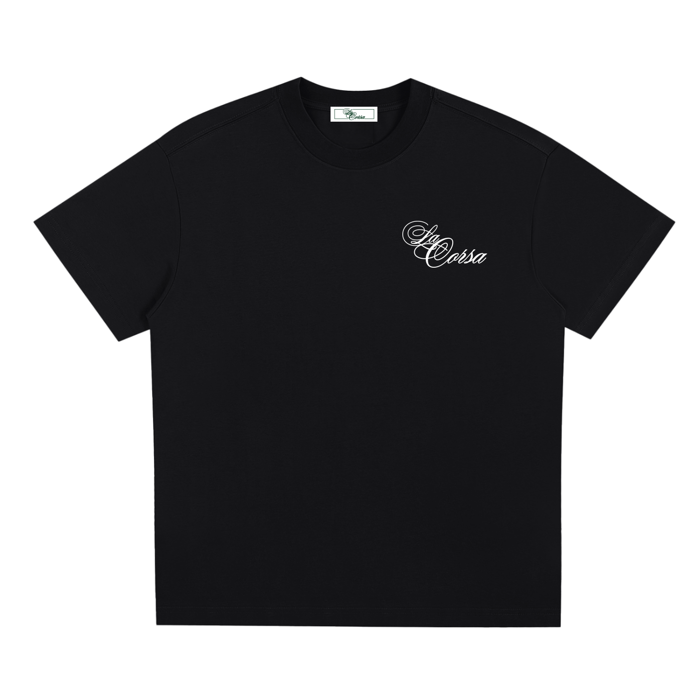 Black Script Text Tee 003