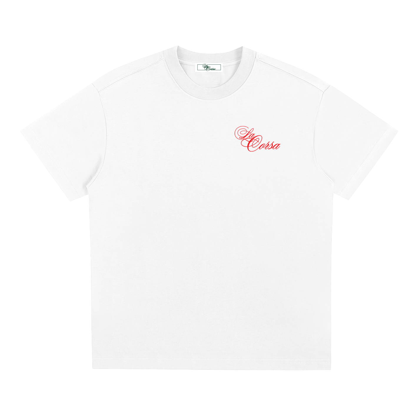 Red Script Text Tee 003