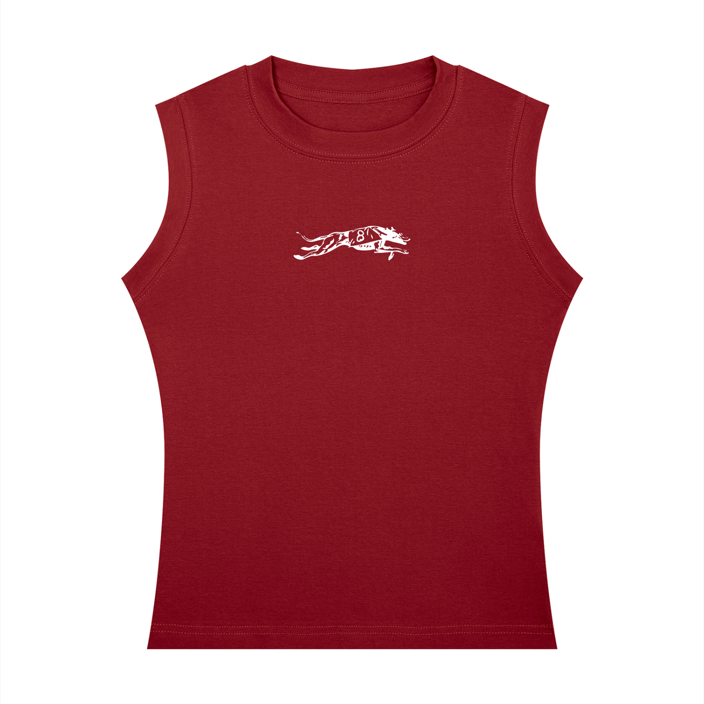 Women's Red Crewneck Tank Top