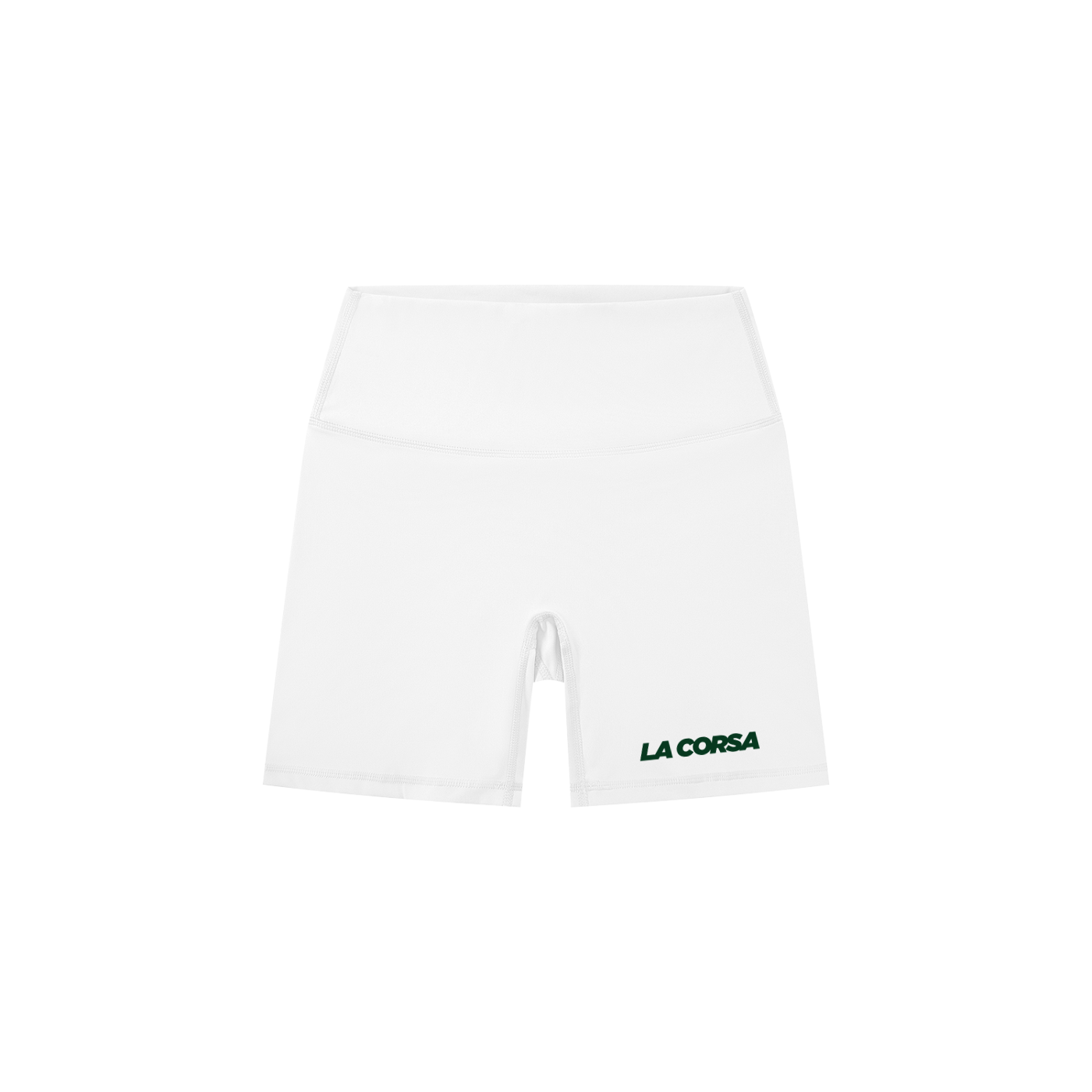 Women's High-Waisted Biker Shorts Green Text