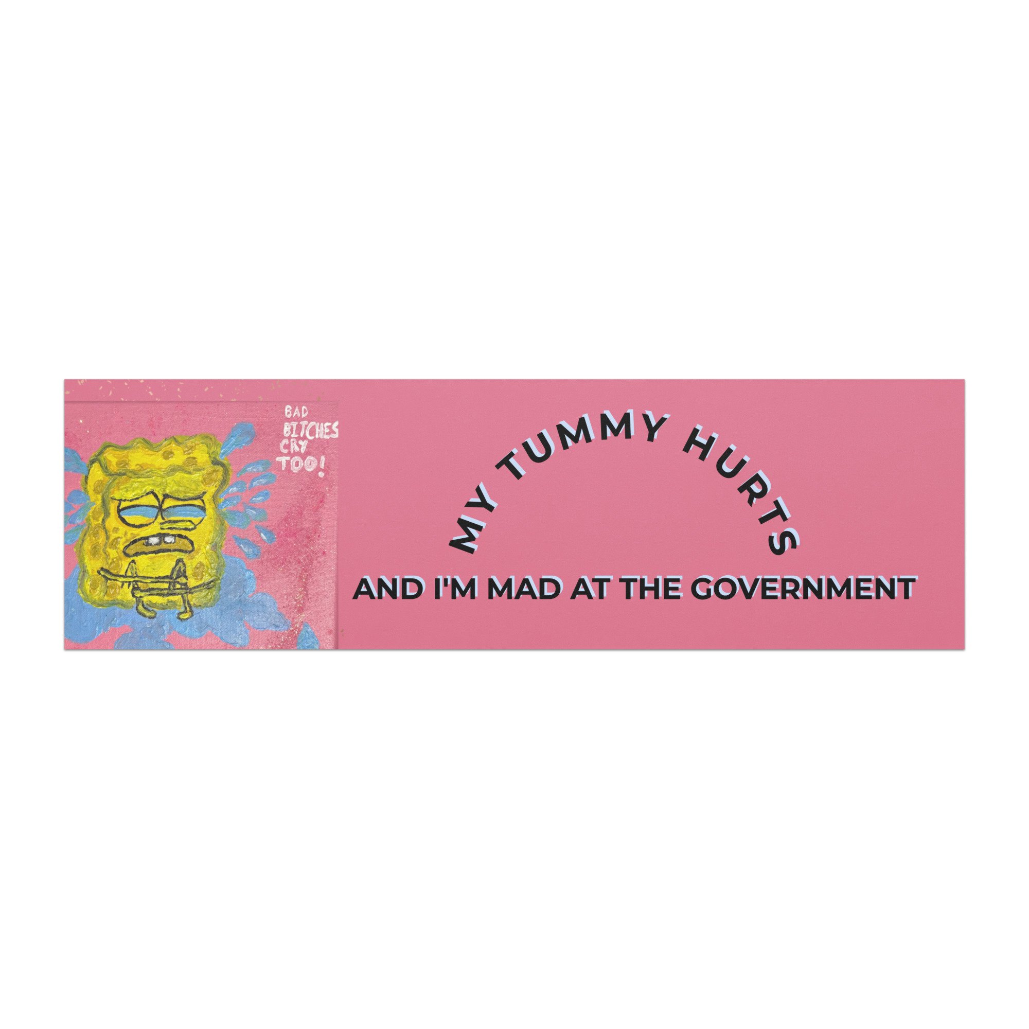 Meme Tummy Hurts and Mad At Government Car magnets