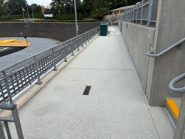power washing of a local universities football stadium