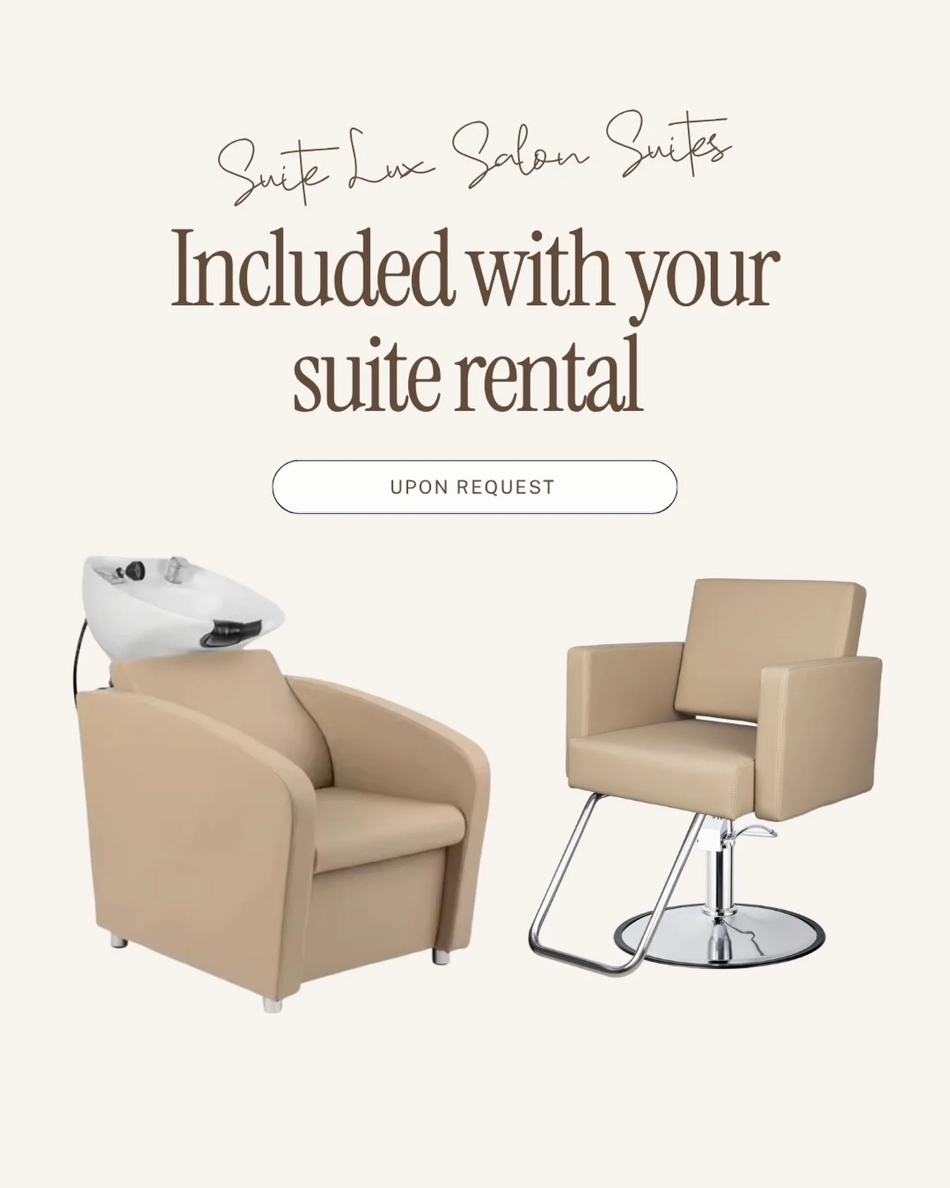 More than just a suite. ✨

At Suite Lux Salon Suites, we offer premium amenities designed to help beauty professionals create a comfortable and elevated experience for their clients.

Select salon equipment available upon request so you can focus on 