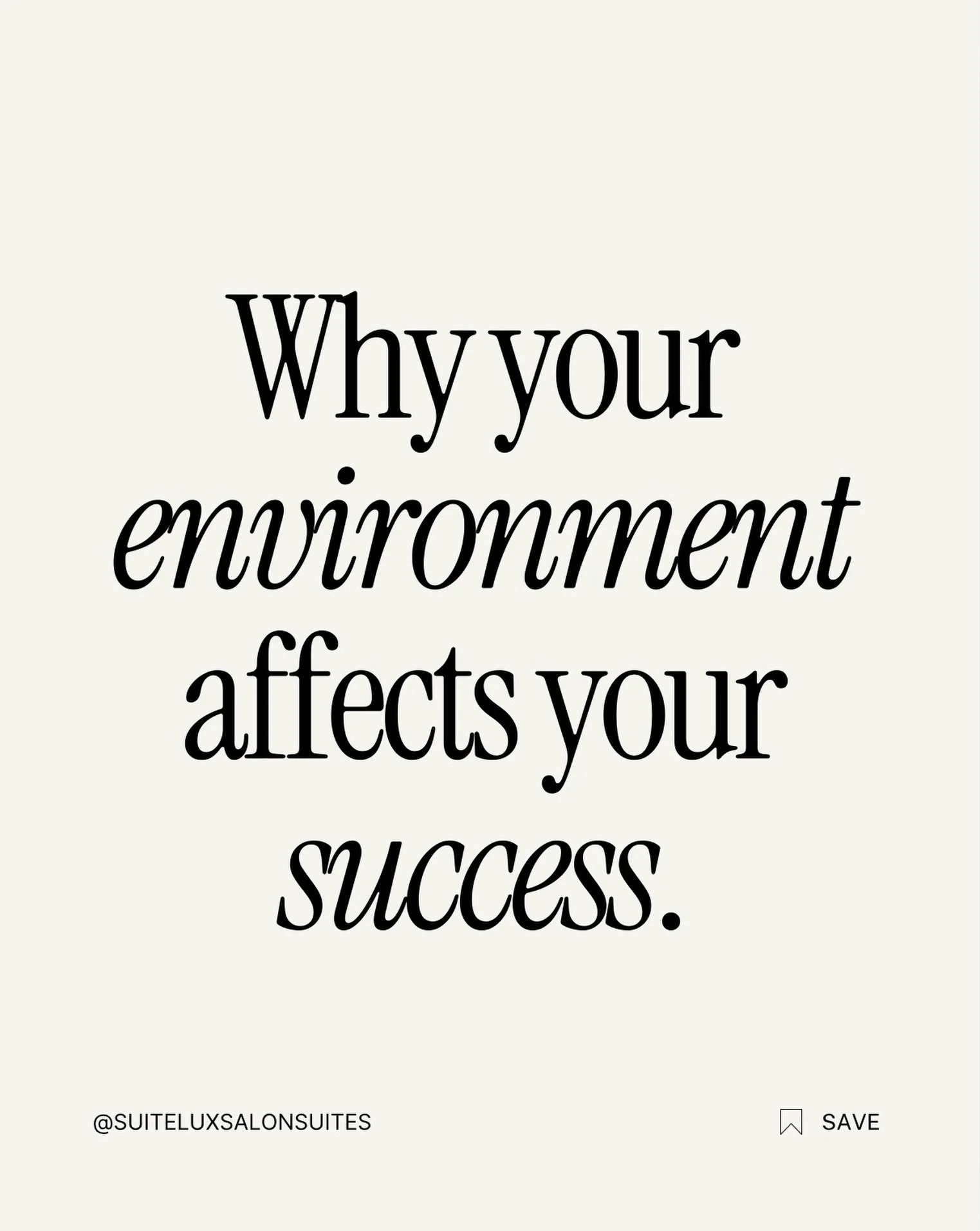 Success starts with your surroundings. ✨

The environment you work in can shape your mindset, productivity, and the experience you create for your clients. At Suite Lux Salon Suites, we believe that when you&rsquo;re surrounded by a beautiful, profes