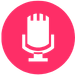 Pink circular icon with a black hand cursor symbol.