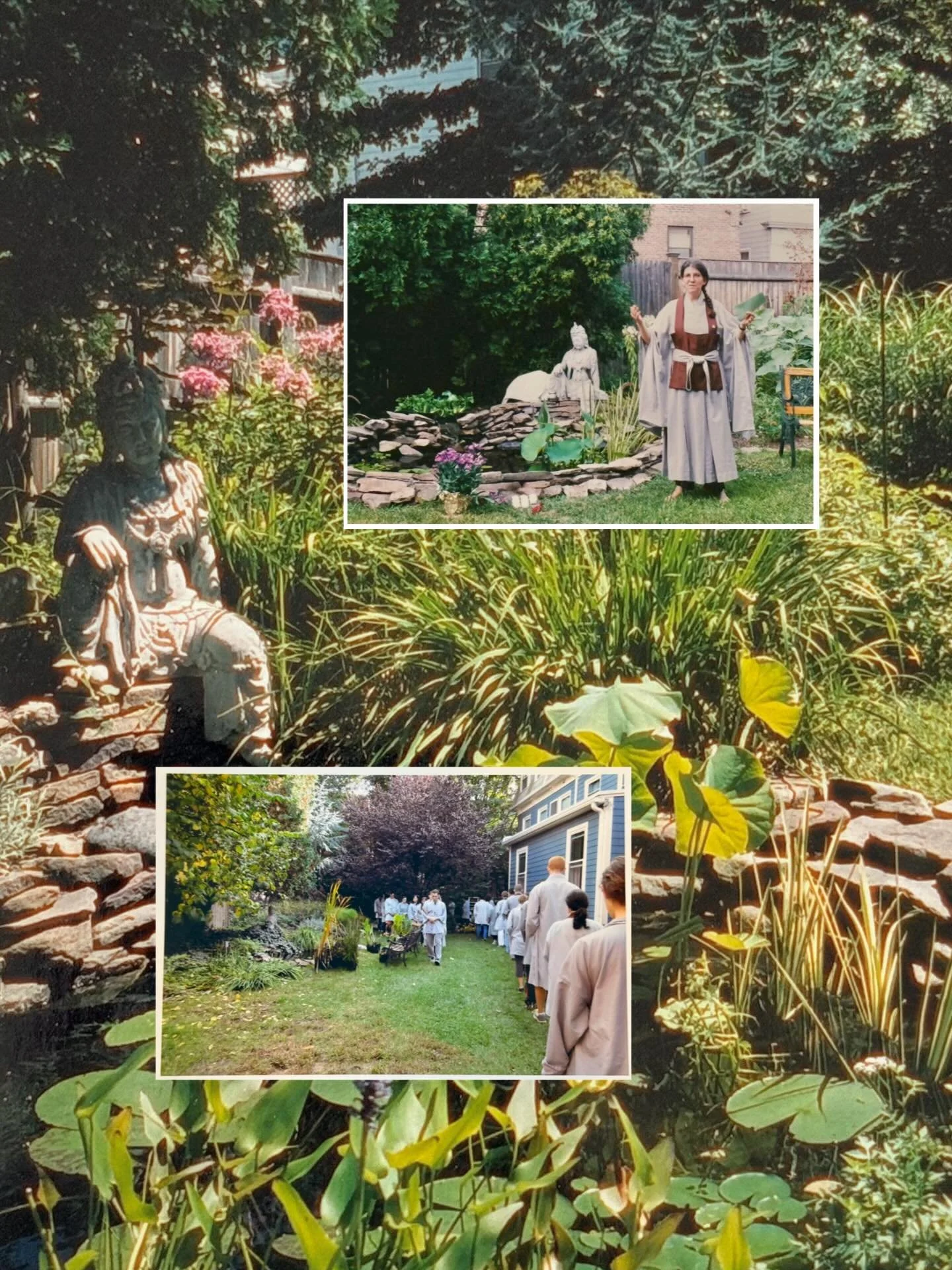 From the CZC archives: Spring / Summer backyard &amp; pond throughout the years edition 🌞 

#cambridgezencenter #backyard #oldphotos #zencenter #urbangarden