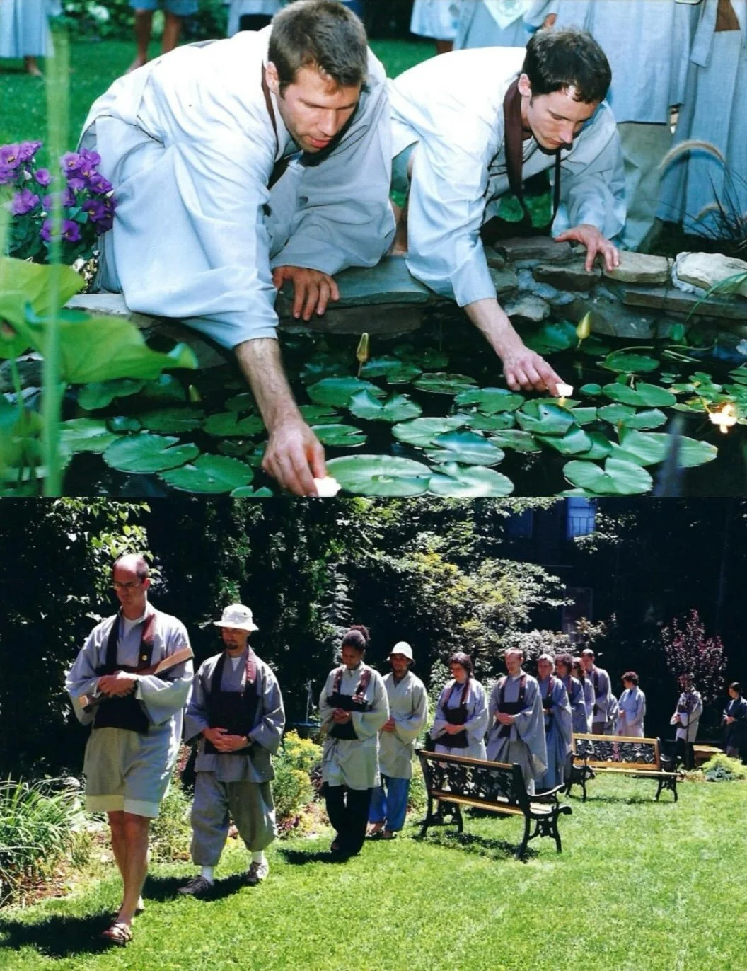 Cambridge Zen Center from the archives @providencezencenter 🌳 (top) sangha, CZC Zen Master Su Bong Garden Dedication Ceremony, 2002 (bottom) July 2000 Walking meditation in CZC garden 🌻 

#walkingmeditation #garden #cambridge #cambridgezencenter #z
