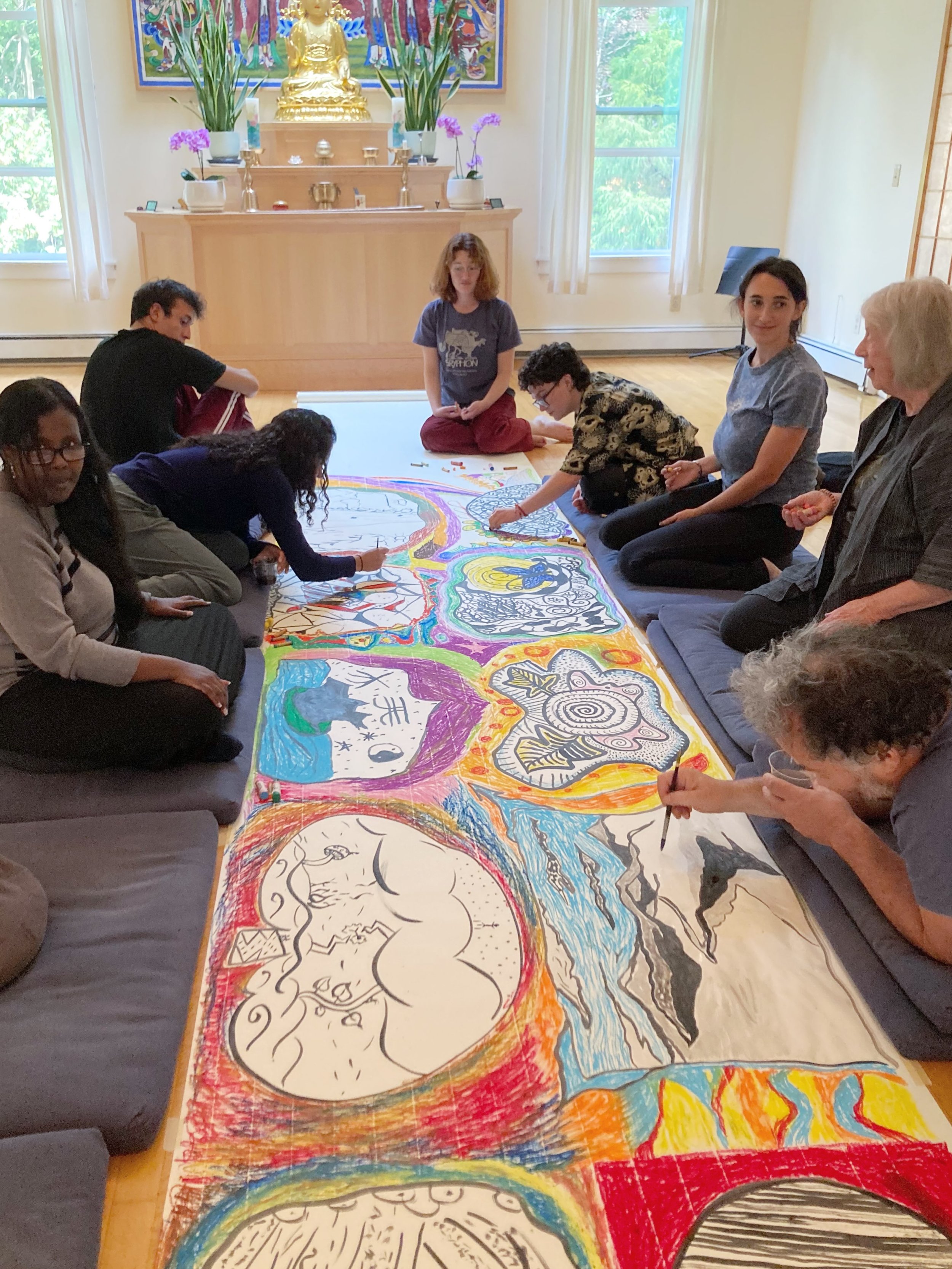 It was a wonderful art &amp; movement together with Willy Garver, SDT and Anthony Jenkins, DT this Saturday 🎨 Thanks everyone who came for the day of creative zen practice &amp; together action! 

#zenart #artworkshop #dharmahall #togetheraction #ar