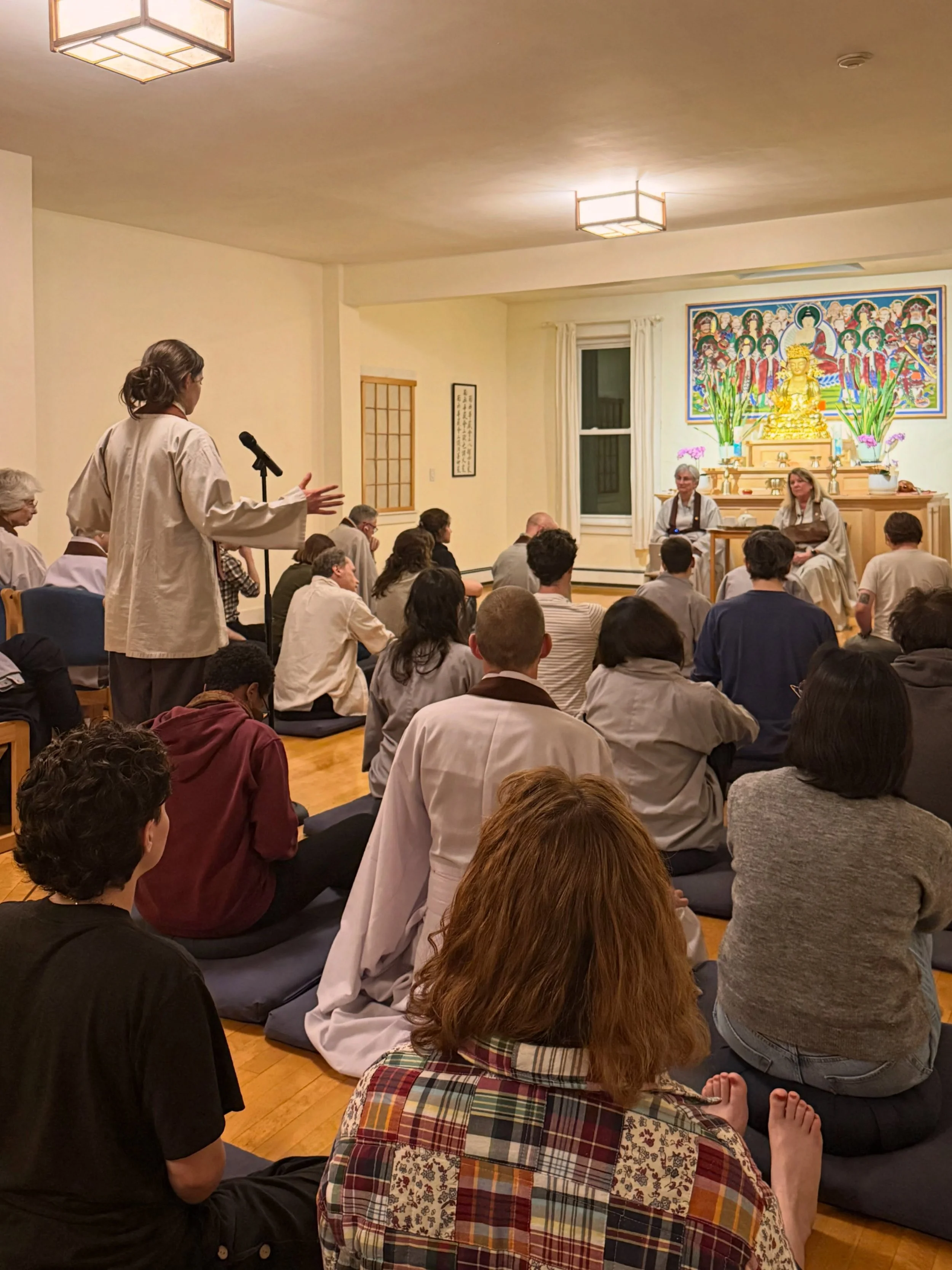 Everyone is welcome at CZC every day! We encourage first-time visitors to come on Thursday evenings to get oriented with our practice, people, and forms 🪷 Every Thursday, we offer an intro to meditation class in our Alternate Dharma Hall at 6:45pm. 
