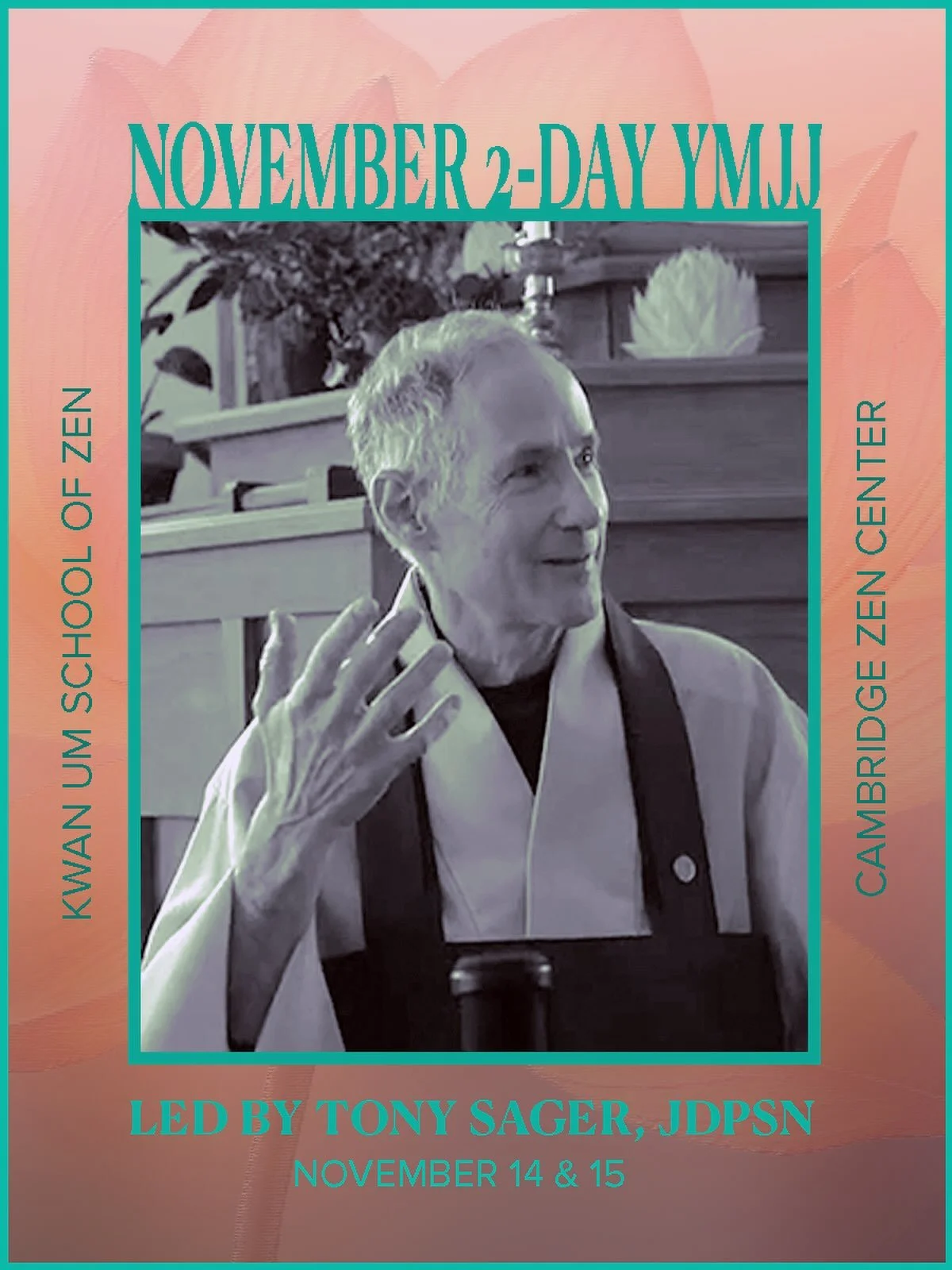 We&rsquo;re very excited to have Tony Sager, JDPSN lead our November 2-YMJJ retreat on the 14th &amp; 15th! He&rsquo;ll be joining us at CZC from New Mexico, where he lives and runs the Albuquerque Open Sky Zen Group and works as a psychotherapist 🏜