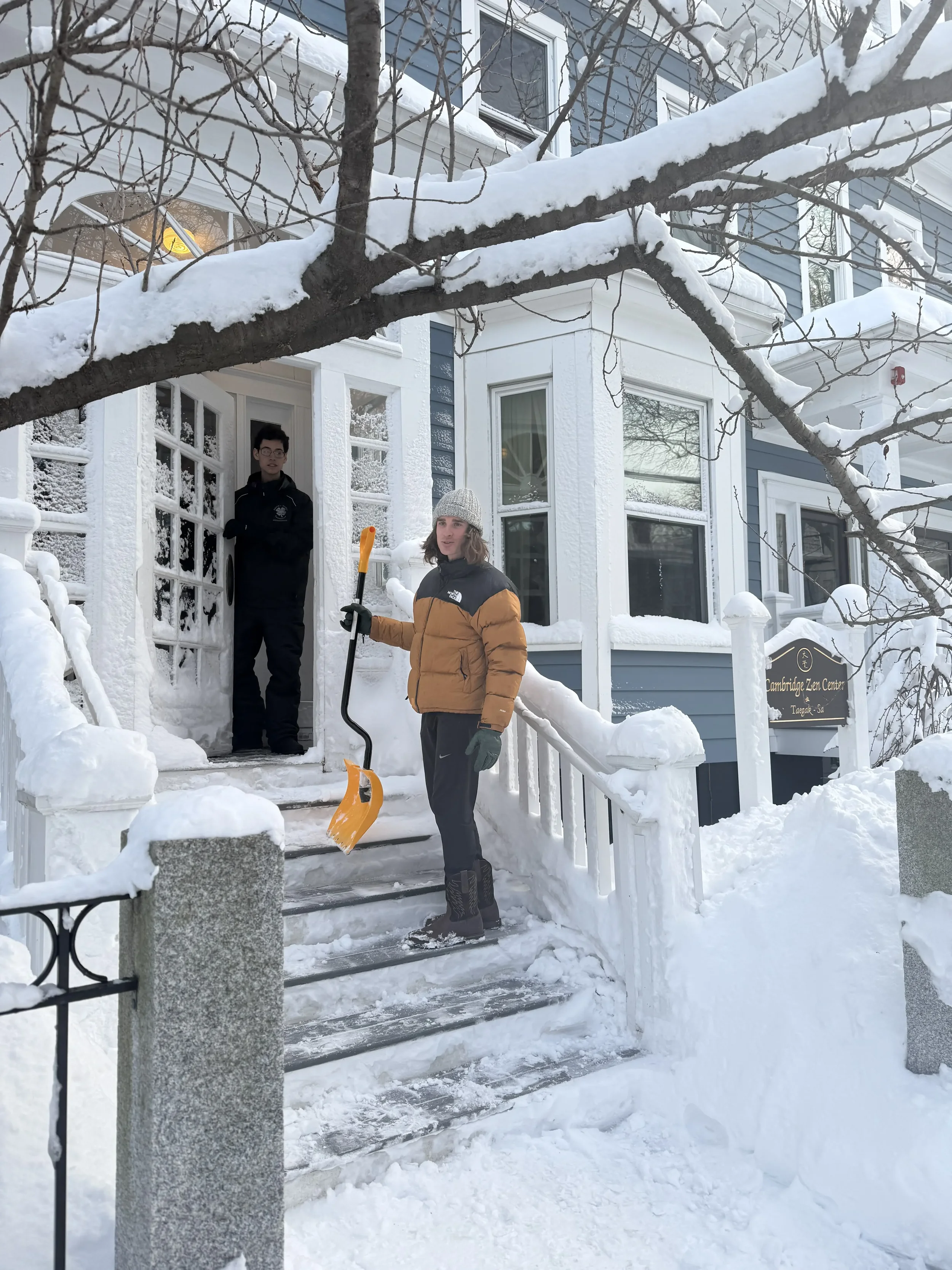 Snow shoveling practice 