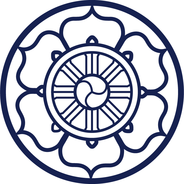 A decorative mandala design with a central yin-yang symbol, floral patterns, and intricate lines.