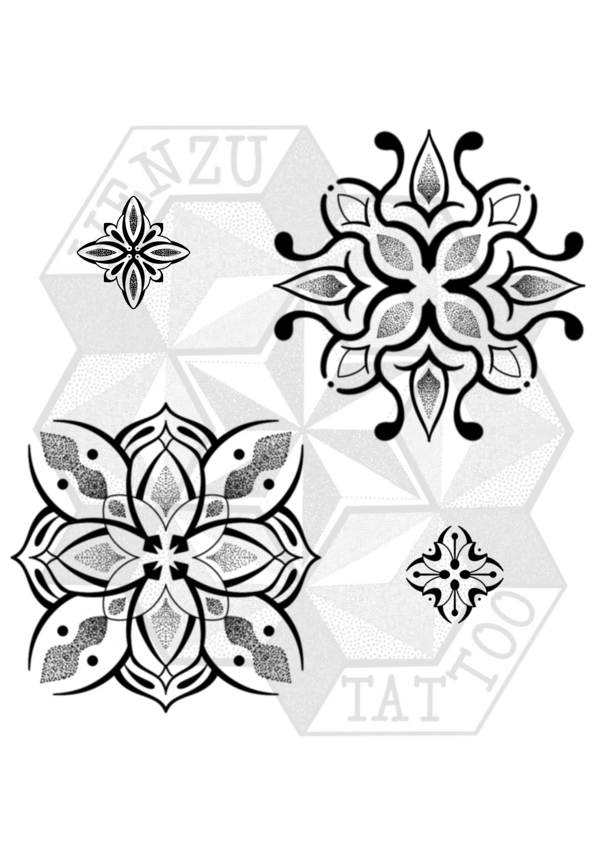 Ornamental Mandala Dotwork .