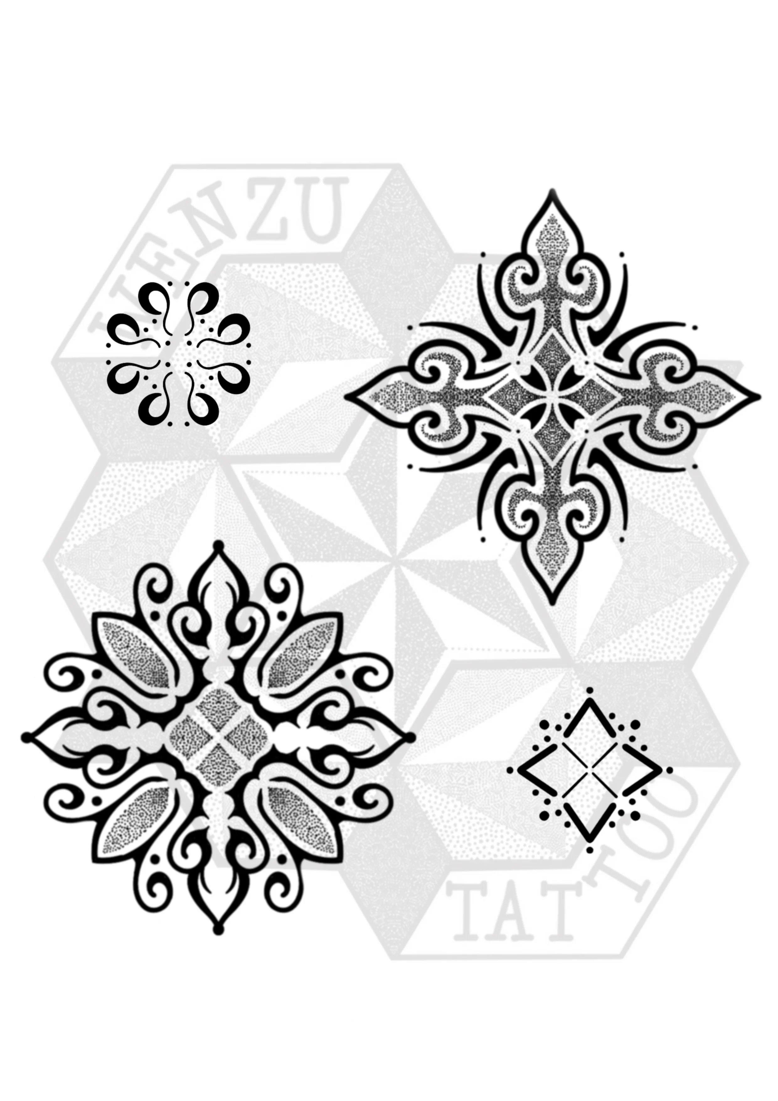 Ornamental Mandala Dotwork .