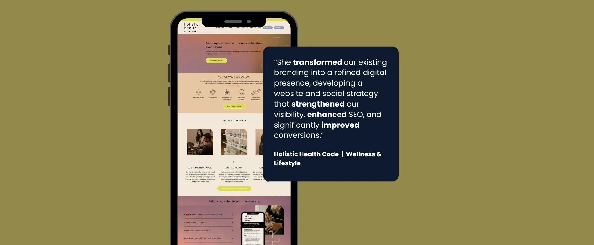 Holistic Health Code - Website design