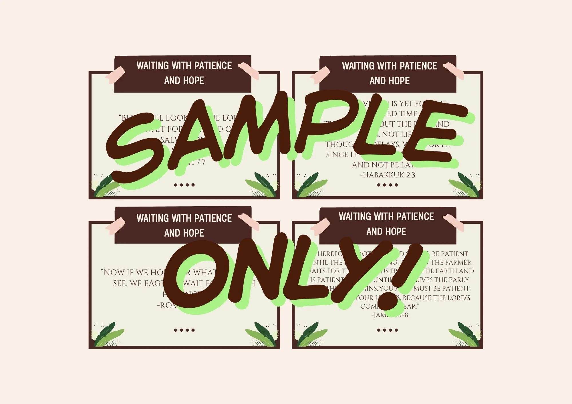 Scriputres for Waiting Notecards