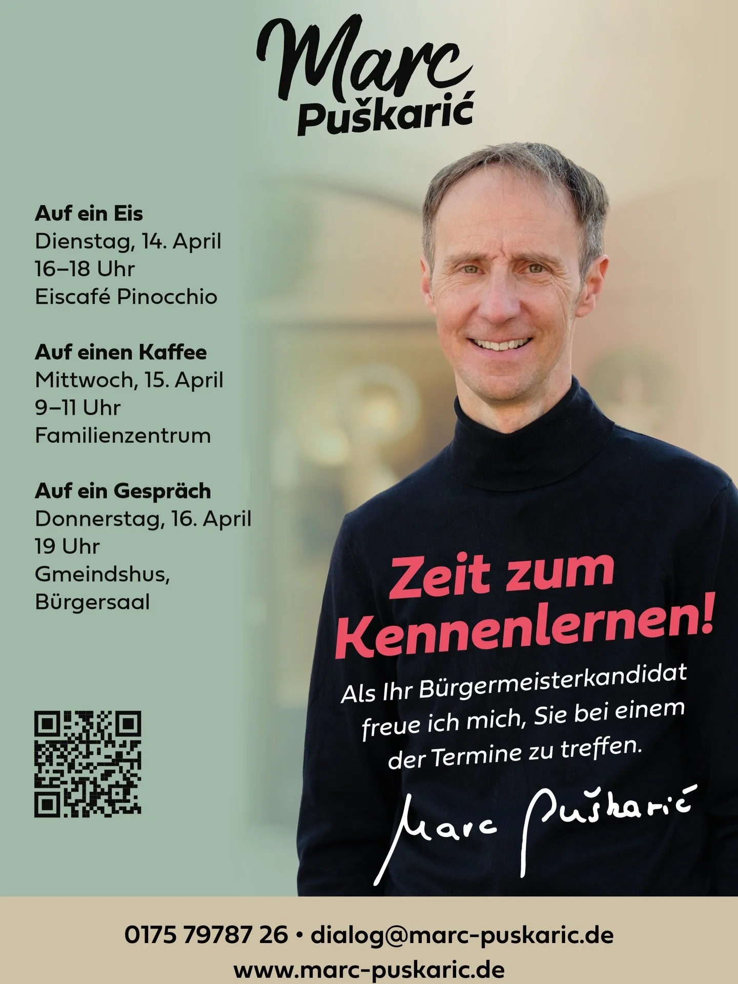 Heute Abend gibt es die n&auml;chste M&ouml;glichkeit, dass wir uns unkompliziert pers&ouml;nlich n&auml;her kennenlernen k&ouml;nnen:
Im B&uuml;rgersaal des Gmeindshus ab 19 Uhr. Ich freue mich schon!