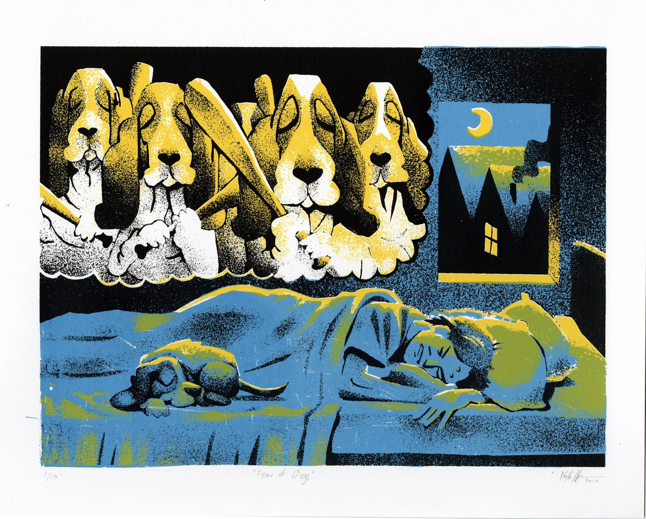 "Fear of Dogs", Edition of 10, 2026
Screenprint