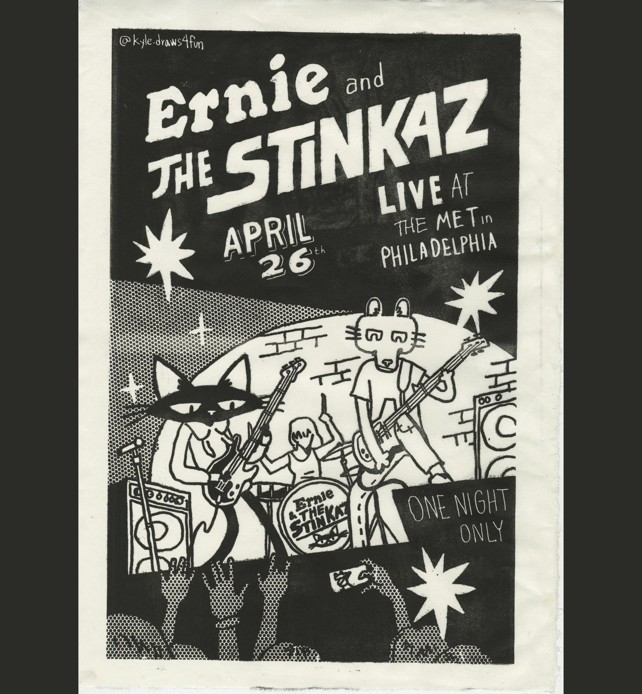 "Ernie and the Stinkaz", Edition of 6, 2025 Lithography