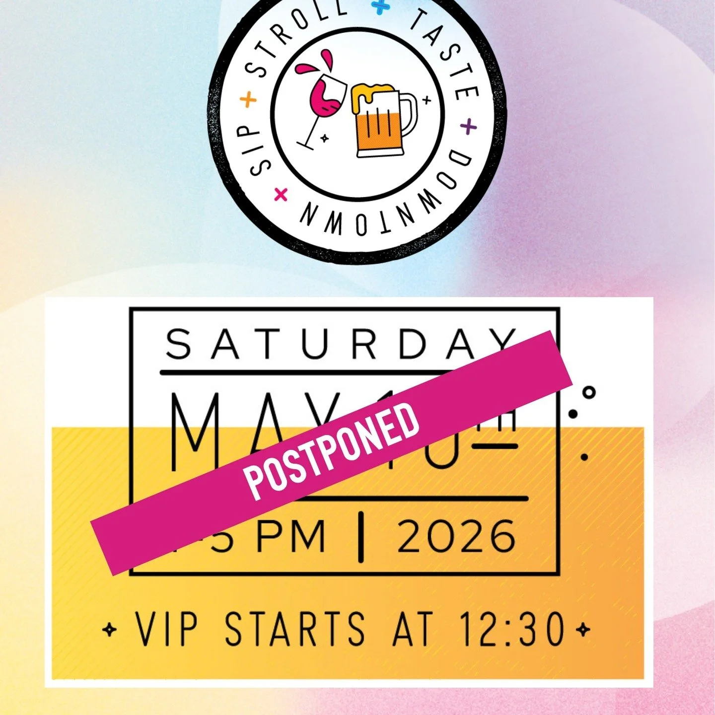 The event is postponed and we'll let you know a new date as soon as we have one. 

Don't worry, if you have tickets, those are being refunded. Keep an eye out for an email.

Stay tuned for a new date!