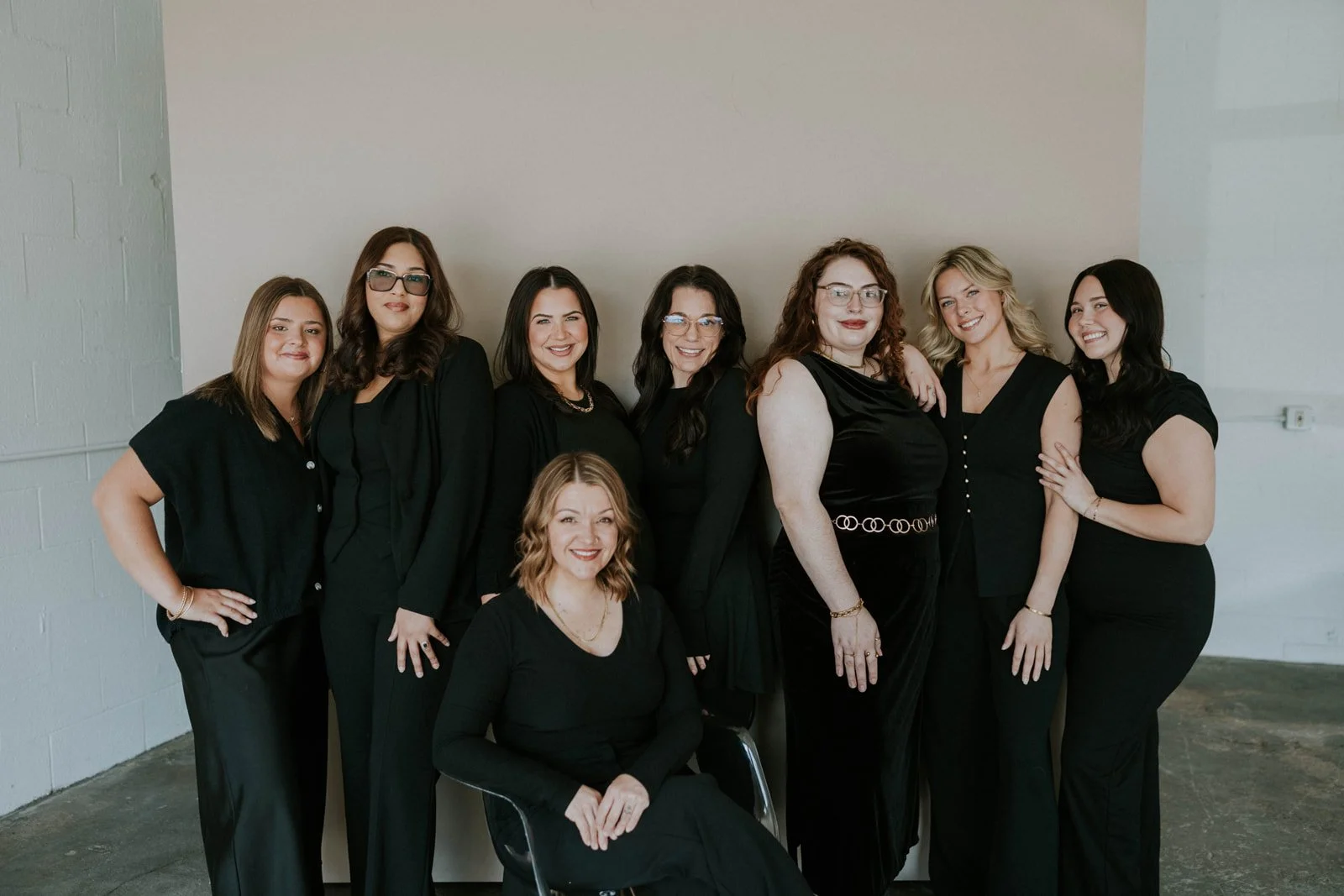 group shot of the entire ATN hair stylist team