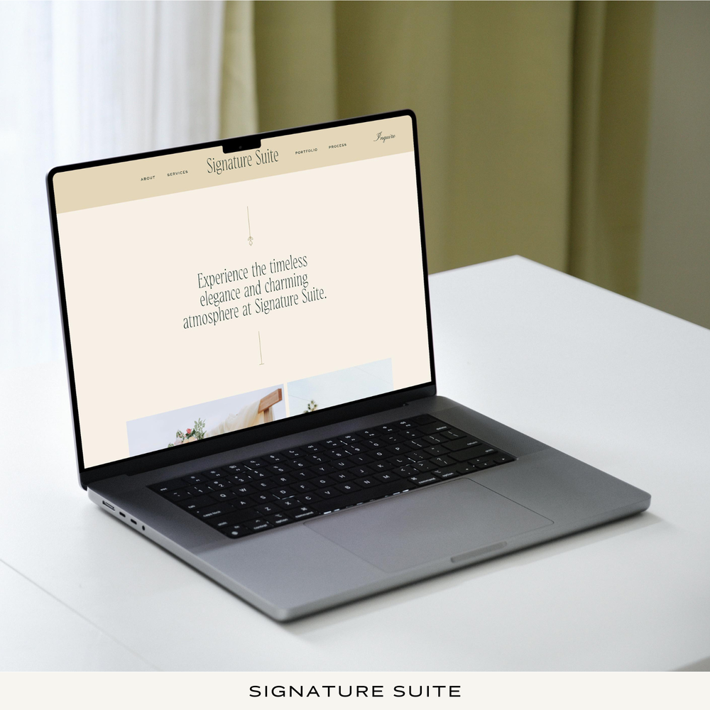 laptop showing a timeless and quirky website