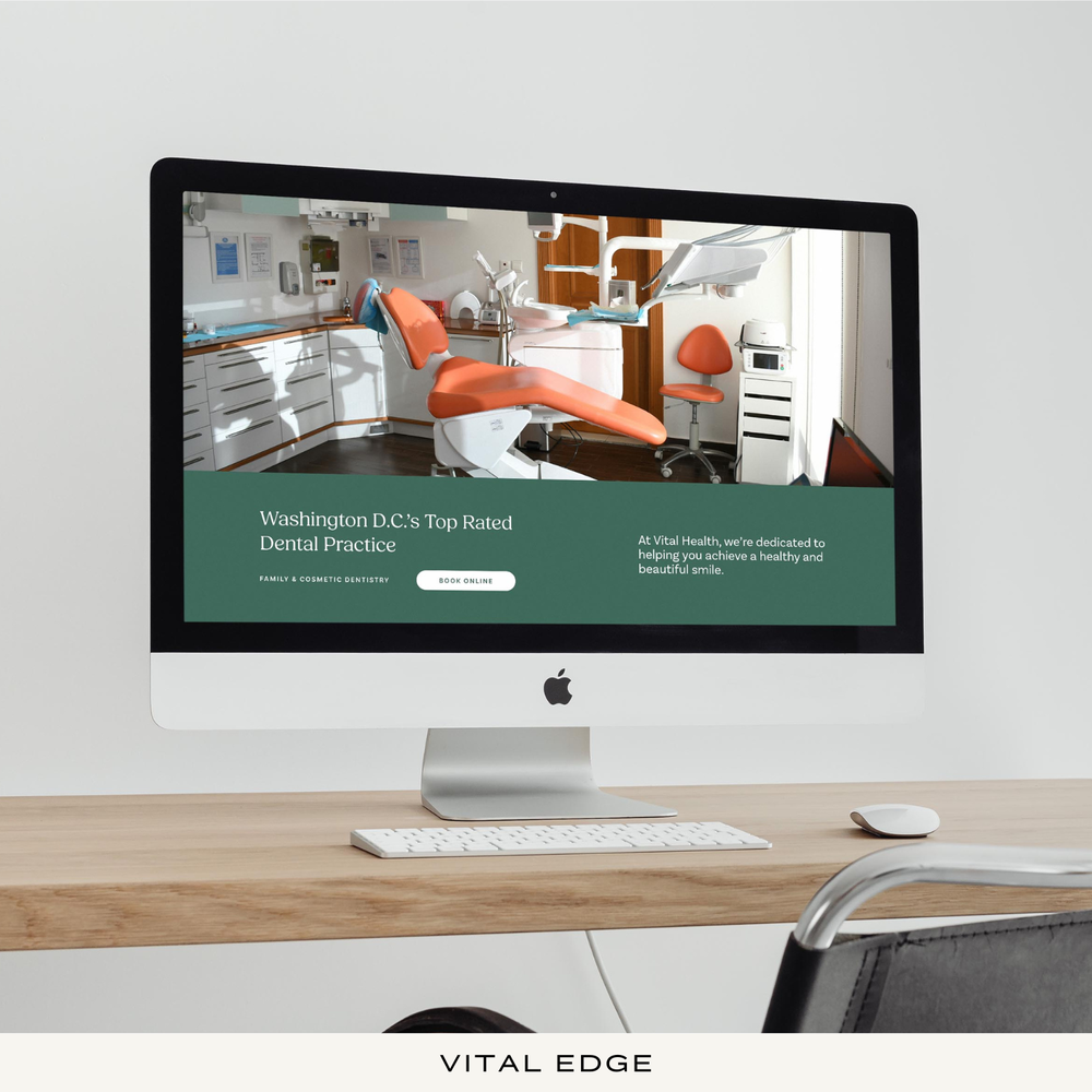 desktop computer showing a clean and professional website