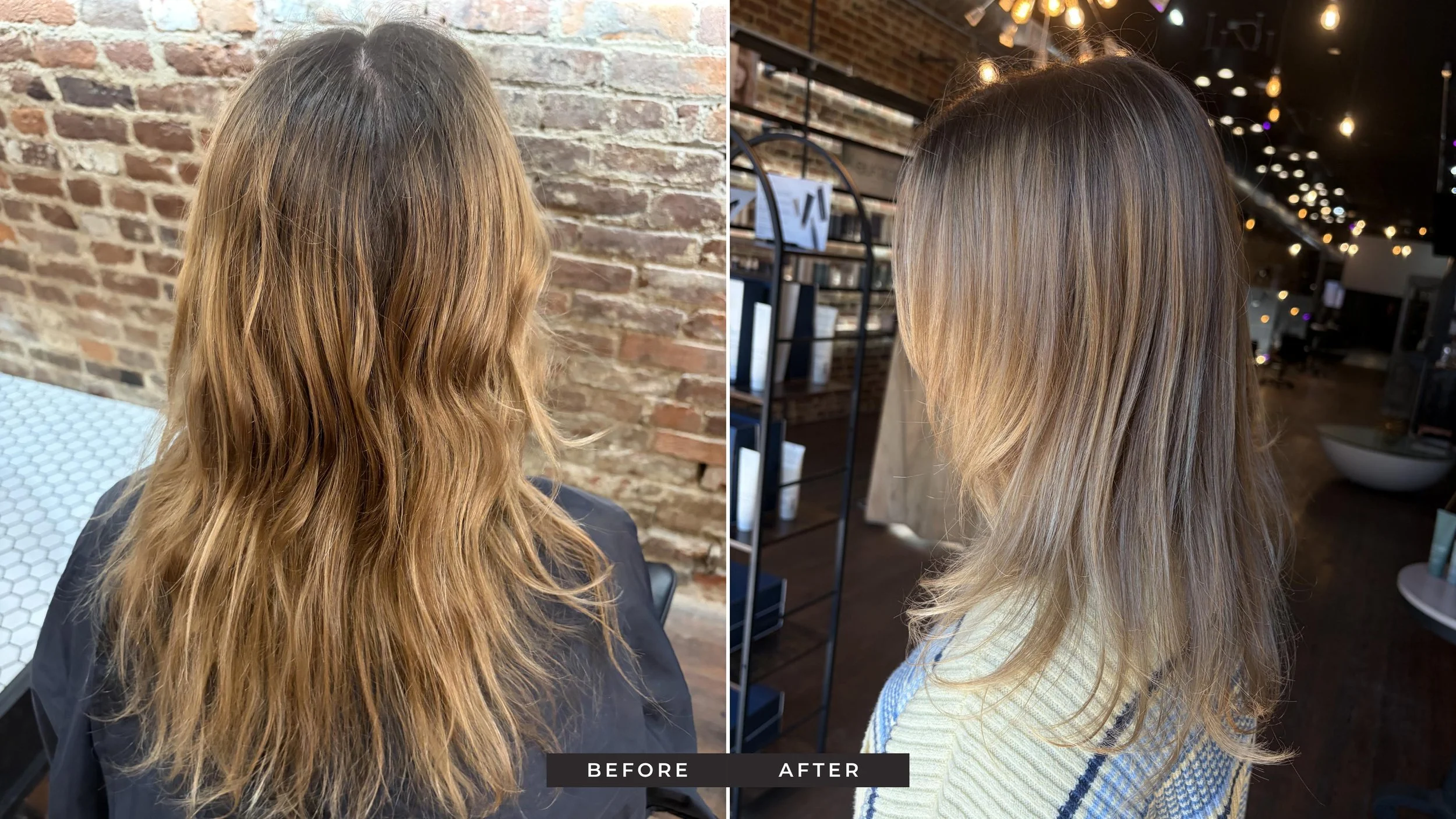 blonde highlights before and after