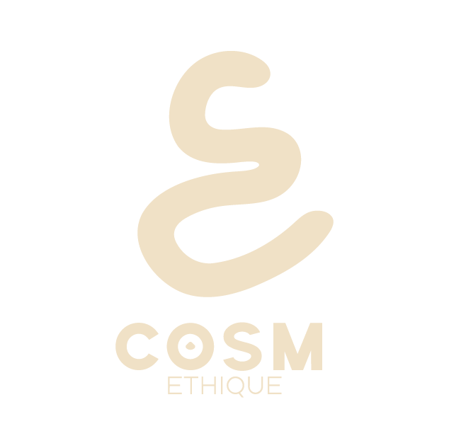 Logo noir avec un serpent stylisé beige au-dessus du texte 'COSM ETHIQUE'.