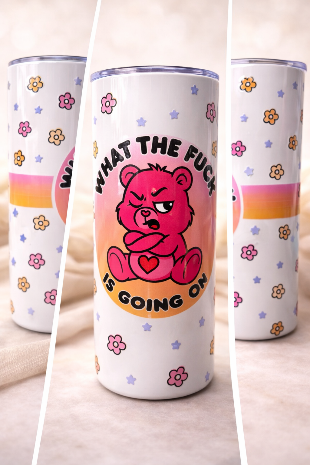 “What the F*ck Is Going On” Bear Tumbler – 20oz Stainless Steel