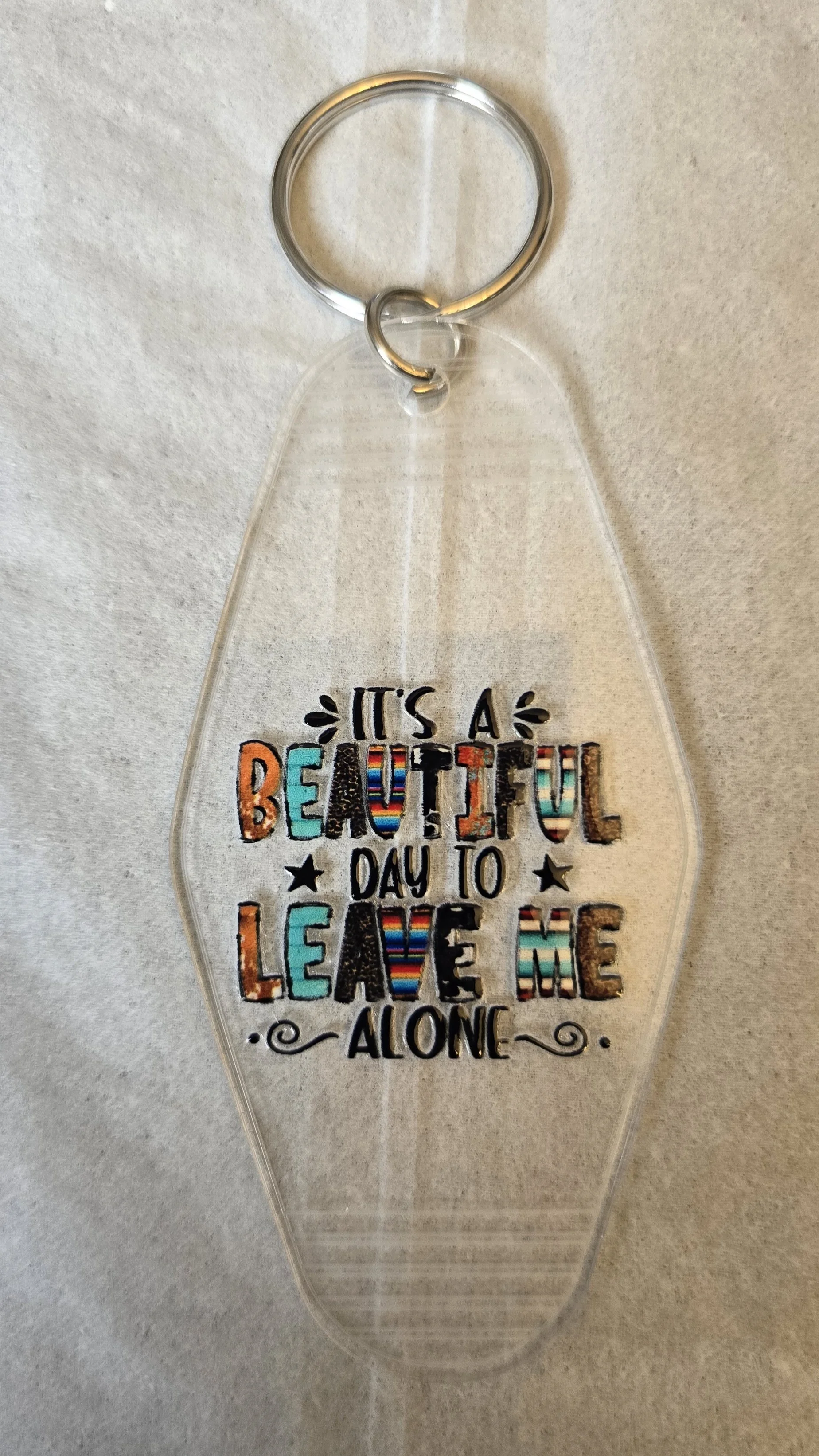 Colorful Humorous Keychain - "Leave Me Alone"
