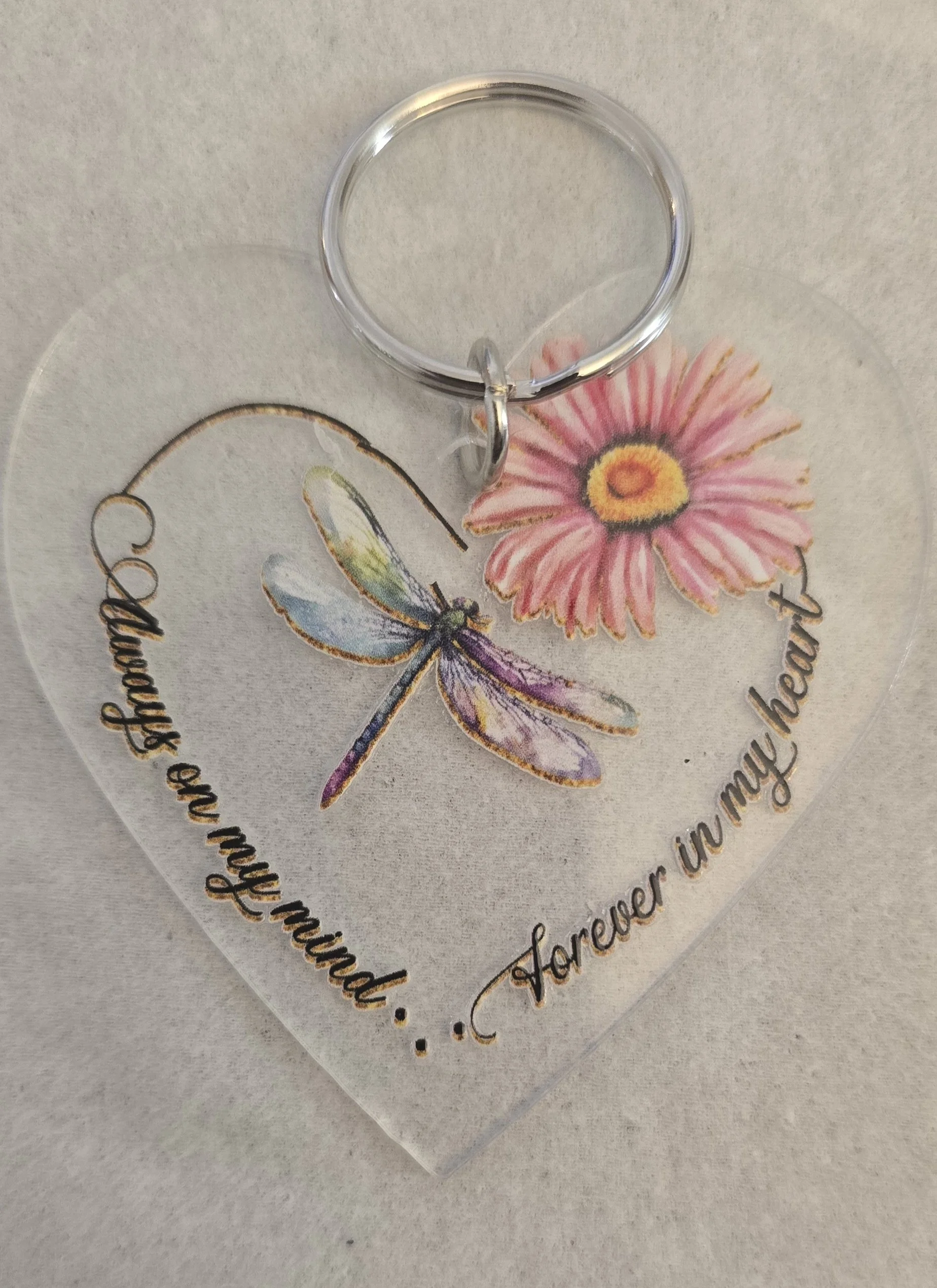 Heartfelt Dragonfly Memory Keychain